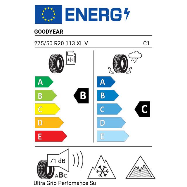 Eticheta Energetica Anvelope  275 50 R20 Goodyear Ultra Grip Perfomance Suv G1 