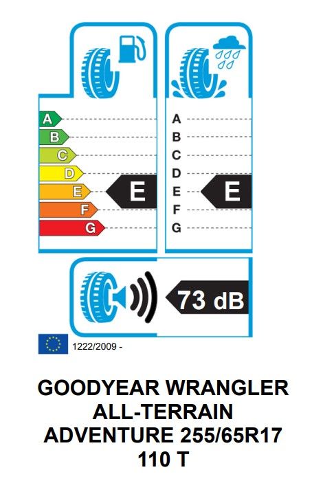 Eticheta Energetica Anvelope  255 65 R17 Goodyear Wrangler At Adventure 