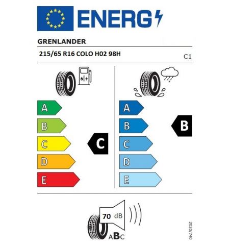 Eticheta Energetica Anvelope  215 65 R16 Grenlander Colo H02 