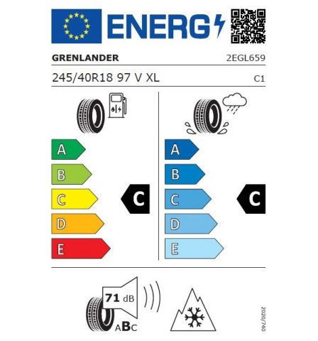 Eticheta Energetica Anvelope  245 40 R18 Grenlander Winter Gl868 