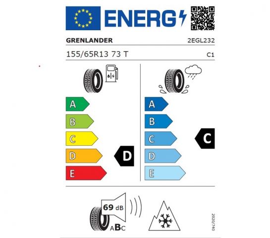 Eticheta Energetica Anvelope  155 65 R13 Grenlander Winter Gl868 