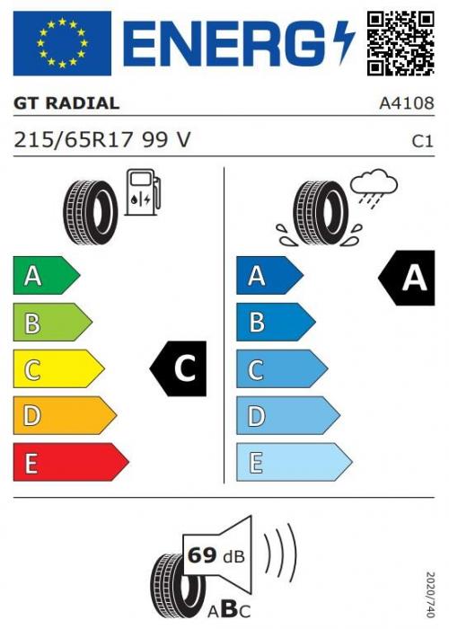 Eticheta Energetica Anvelope  215 65 R17 Gt Radial Fe2 Suv 
