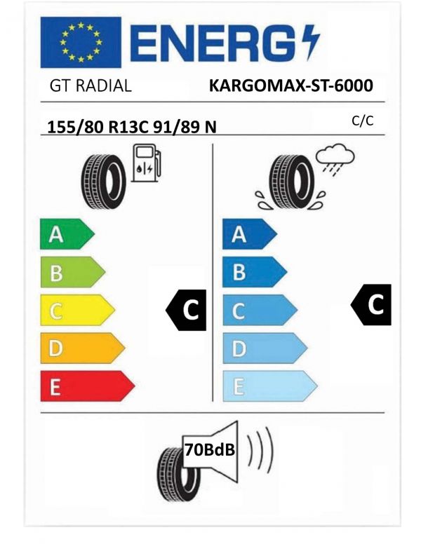 Eticheta Energetica Anvelope  155 80 R13C Gt Radial Kargomax-st-6000 