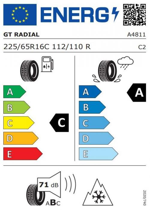 Eticheta Energetica Anvelope  225 65 R16C Gt Radial Maxmiler 2 