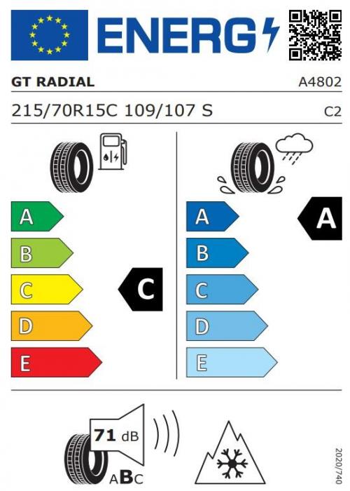 Eticheta Energetica Anvelope  215 70 R15C Gt Radial Maxmiler 2 