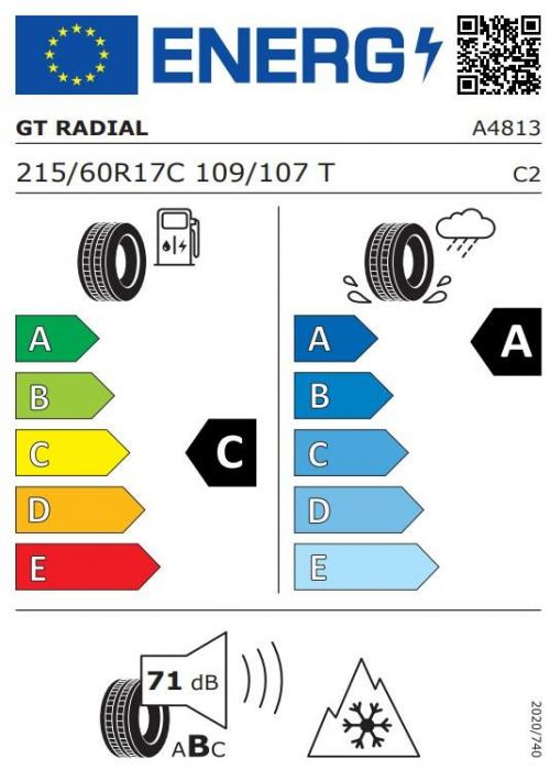 Eticheta Energetica Anvelope  215 60 R17C Gt Radial Maxmiler 2 