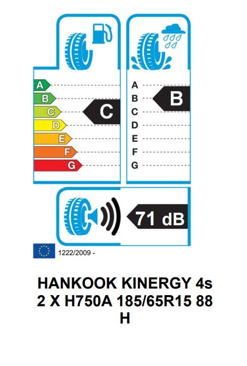 Eticheta Energetica Anvelope  185 65 R15 Hankook Kinergy 4s 2 H750 