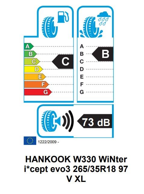 Eticheta Energetica Anvelope  265 35 R18 Hankook Winter I*cept Evo3 W330 