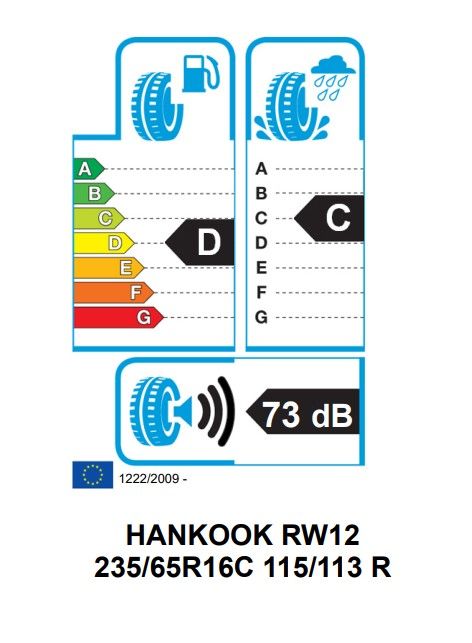 Eticheta Energetica Anvelope  235 65 R16C Hankook Winter I*cept Rw12 