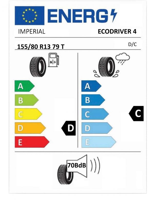 Eticheta Energetica Anvelope  155 80 R13 Imperial Ecodriver 4 