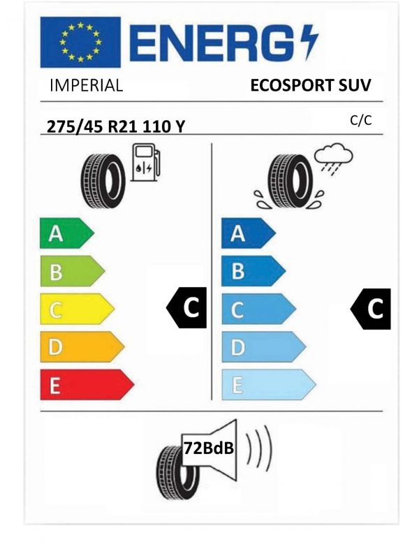 Eticheta Energetica Anvelope  275 45 R21 Imperial Ecosport Suv 