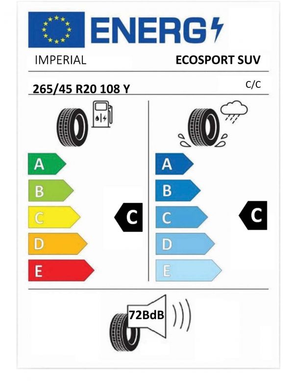 Eticheta Energetica Anvelope  265 45 R20 Imperial Ecosport Suv 