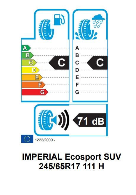 Eticheta Energetica Anvelope  245 65 R17 Imperial Ecosport Suv 