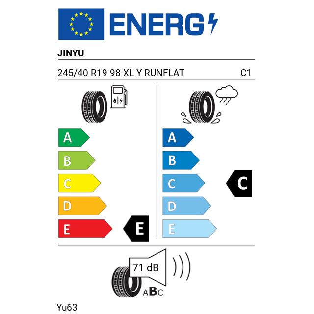 Eticheta Energetica Anvelope  245 40 R19 Jinyu Yu63 