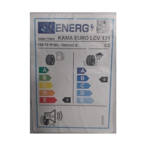 Eticheta Energetica Anvelope  185 75 R16C Kama Euro 131 - Hk-131 