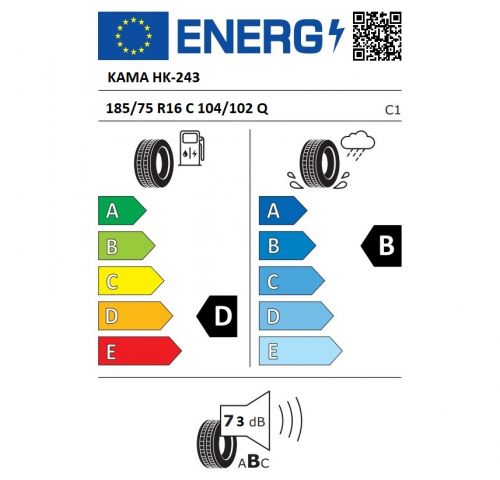 Eticheta Energetica Anvelope  185 75 R16C Kama Hk-243 