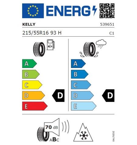 Eticheta Energetica Anvelope  215 55 R16 Kelly Hp 