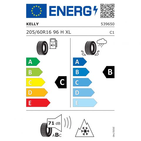 Eticheta Energetica Anvelope  205 60 R16 Kelly Winter Hp 