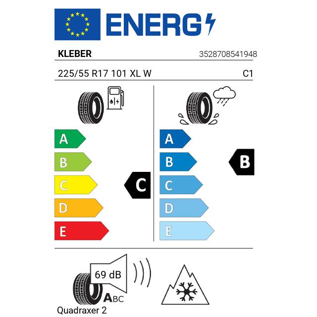Eticheta Energetica Anvelope  225 55 R17 Kleber Quadraxer 2 