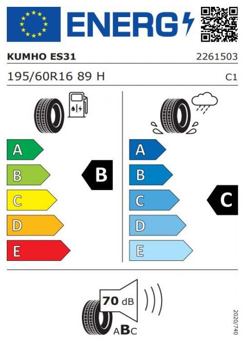 Eticheta Energetica Anvelope  195 60 R16 Kumho Es31 