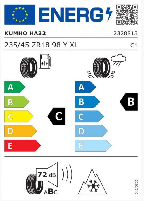 Eticheta Energetica Anvelope  235 45 R18 Kumho Ha32 