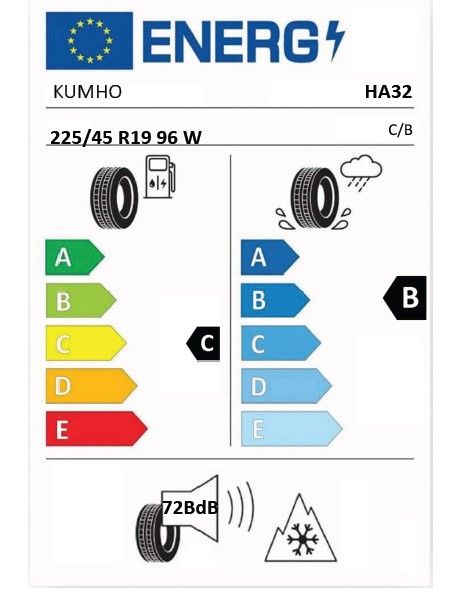 Eticheta Energetica Anvelope  225 45 R19 Kumho Ha32 