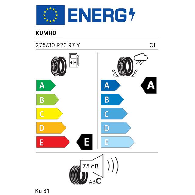 Eticheta Energetica Anvelope  275 30 R20 Kumho Ku 31 