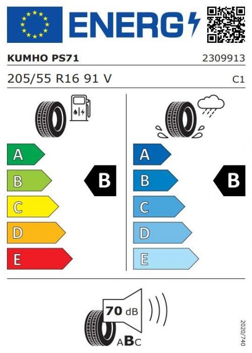 Eticheta Energetica Anvelope  205 55 R16 Kumho Ps71 Ev 