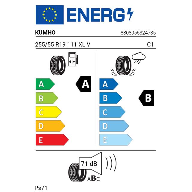 Eticheta Energetica Anvelope  255 55 R19 Kumho Ps71 