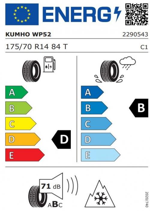 Eticheta Energetica Anvelope  175 70 R14 Kumho Wp52 