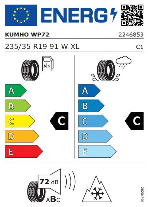 Eticheta Energetica Anvelope  235 35 R19 Kumho Wp72 