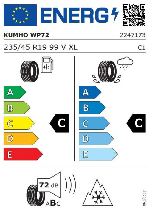 Eticheta Energetica Anvelope  235 45 R19 Kumho Wp72 