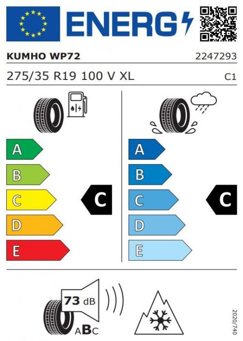 Eticheta Energetica Anvelope  275 35 R19 Kumho Wp72 
