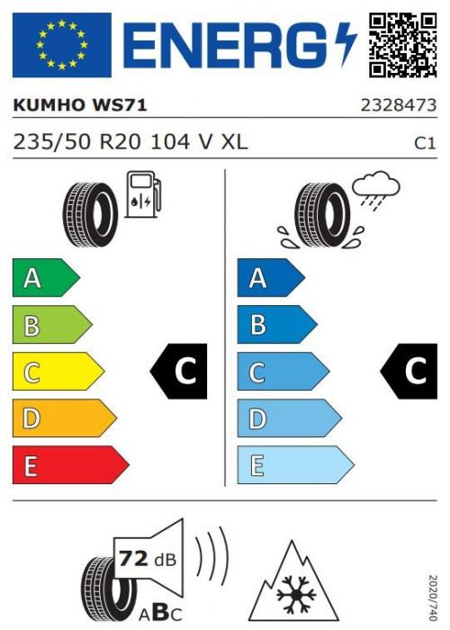 Eticheta Energetica Anvelope  235 50 R20 Kumho Ws71 