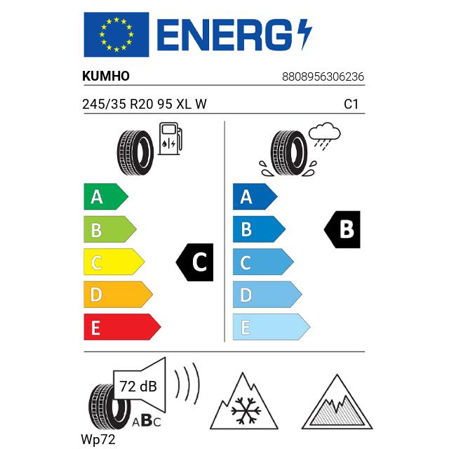 Eticheta Energetica Anvelope  245 35 R20 Kumho Wp72 