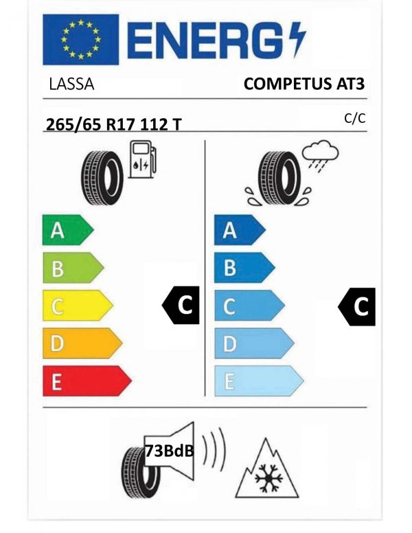 Eticheta Energetica Anvelope  265 65 R17 Lassa Competus At3 