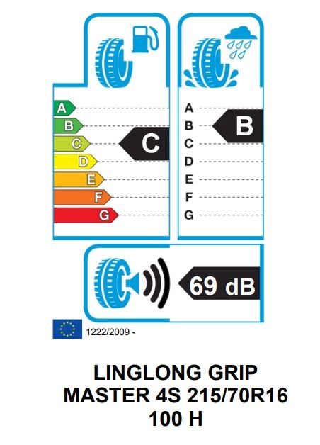 Eticheta Energetica Anvelope  215 70 R16 Linglong Grip Master 4s 
