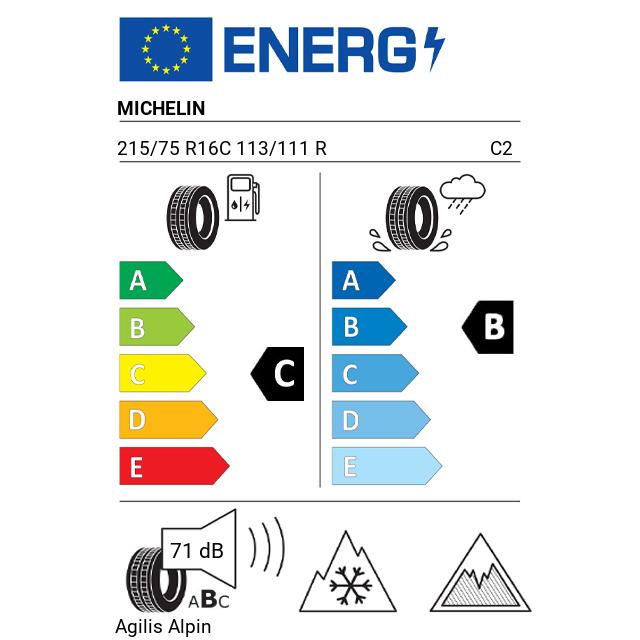 Eticheta Energetica Anvelope  215 75 R16C Michelin Agilis Alpin 