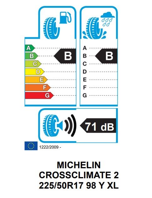 Eticheta Energetica Anvelope  225 50 R17 Michelin Crossclimate 2 