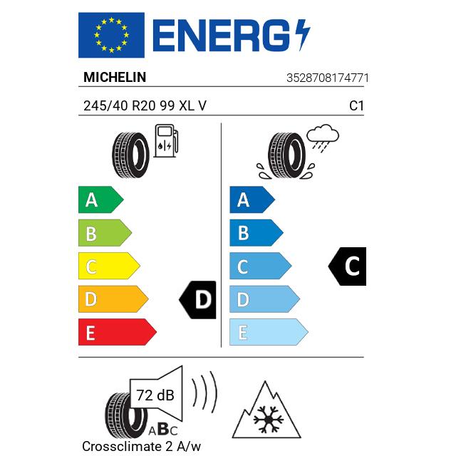 Eticheta Energetica Anvelope  245 40 R20 Michelin Crossclimate 2 A/w 