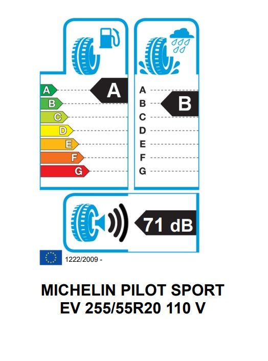 Eticheta Energetica Anvelope  255 55 R20 Michelin Pilot Sport Ev 