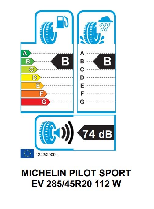 Eticheta Energetica Anvelope  285 45 R20 Michelin Pilot Sport Ev 