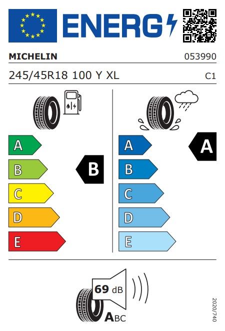 Eticheta Energetica Anvelope  245 45 R18 Michelin Primacy 3 Grnx Mo 