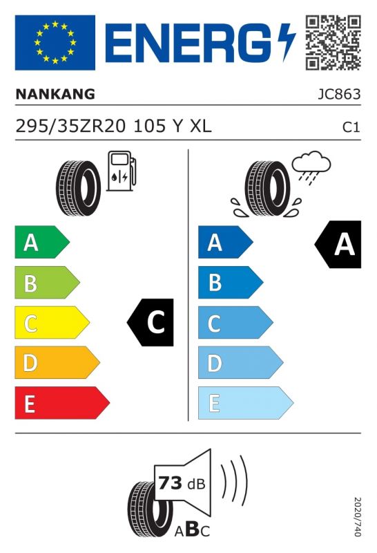 Eticheta Energetica Anvelope  295 35 R20 Nankang As 2 + 