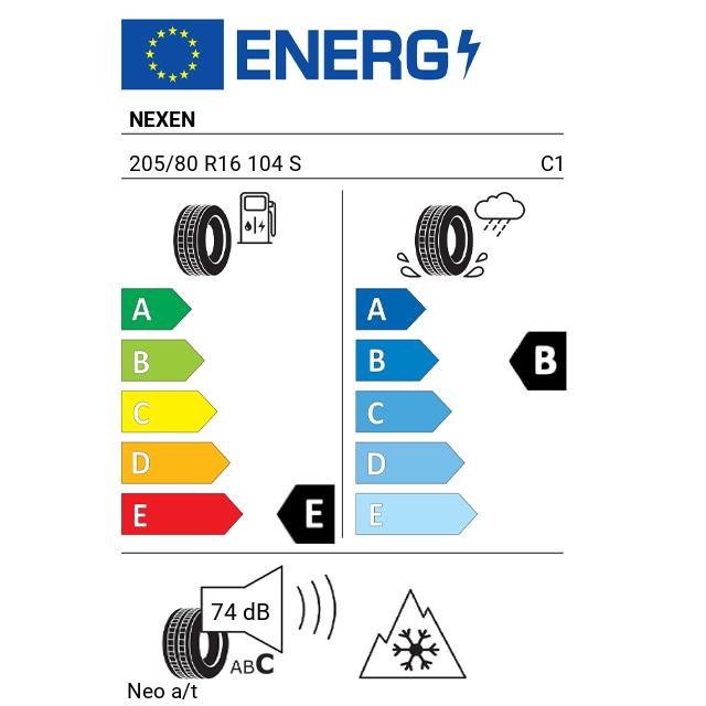 Eticheta Energetica Anvelope  205 80 R16 Nexen Neo A/t 