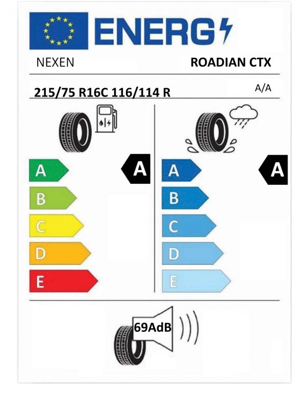 Eticheta Energetica Anvelope  215 75 R16C Nexen Roadian Ctx 