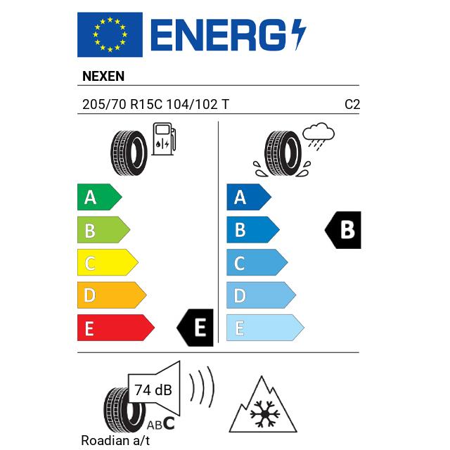 Eticheta Energetica Anvelope  205 70 R15C Nexen Roadian A/t 