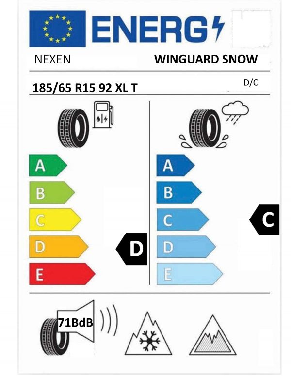 Eticheta Energetica Anvelope  185 65 R15 Nexen Winguard Snow G 3 Wh21 