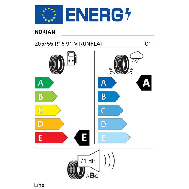 Eticheta Energetica Anvelope  205 55 R16 Nokian Line 