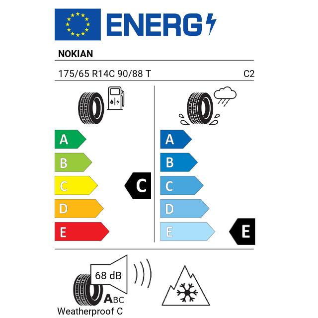 Eticheta Energetica Anvelope  175 65 R14C Nokian Weatherproof C 